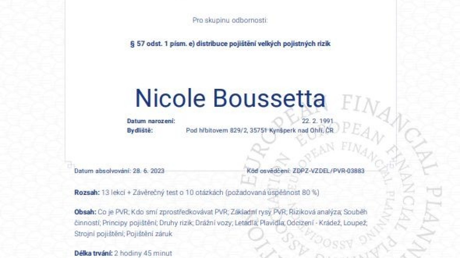 Certifikát